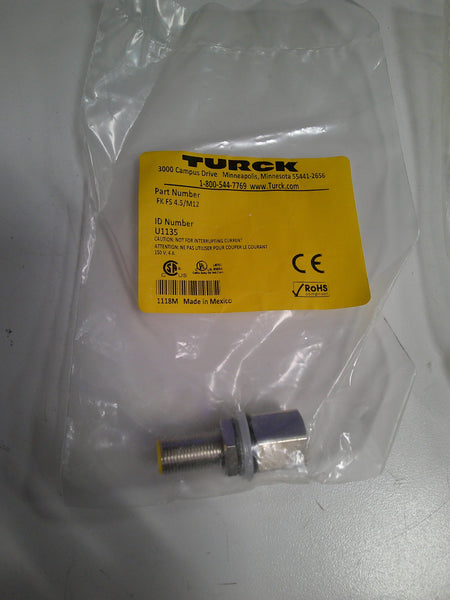 Connecteur Turck FK FS 4.4/M12 - Prise Femelle Montée Panneau, 4 Broches, M12 - NEUF