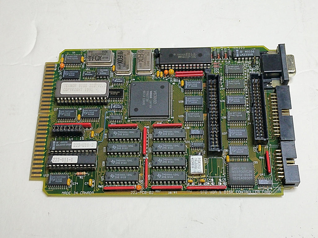 Electrovert STD VGA & Disk Controller Card TEK223