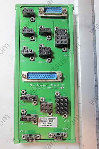 DEK 155666 / 155531 Breakout Board D - PCB from [store] by DEK - 155531, 155666 Iss. 3, Boards, DEK, Spare Parts
