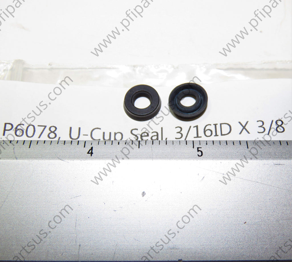 P6078, U-Cup Seal, 3/16ID X 3/8