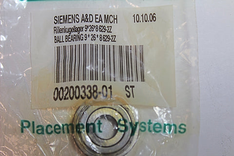 Siemens 00200338-01 Ball Bearing 9*26*8  629-2Z